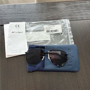 Le Specs Black Aviator Sunglasses
